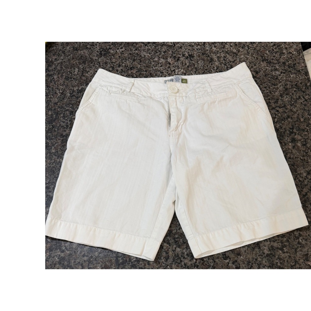 Old‎ Navy Womens White Cotton Herringbone Low Waist Chino Shorts Size 10